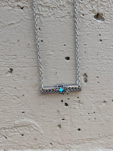 Nocona Bar Necklace with Turquoise Stone