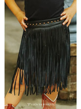 Load image into Gallery viewer, Girls Black Fringe Leather Skirt
