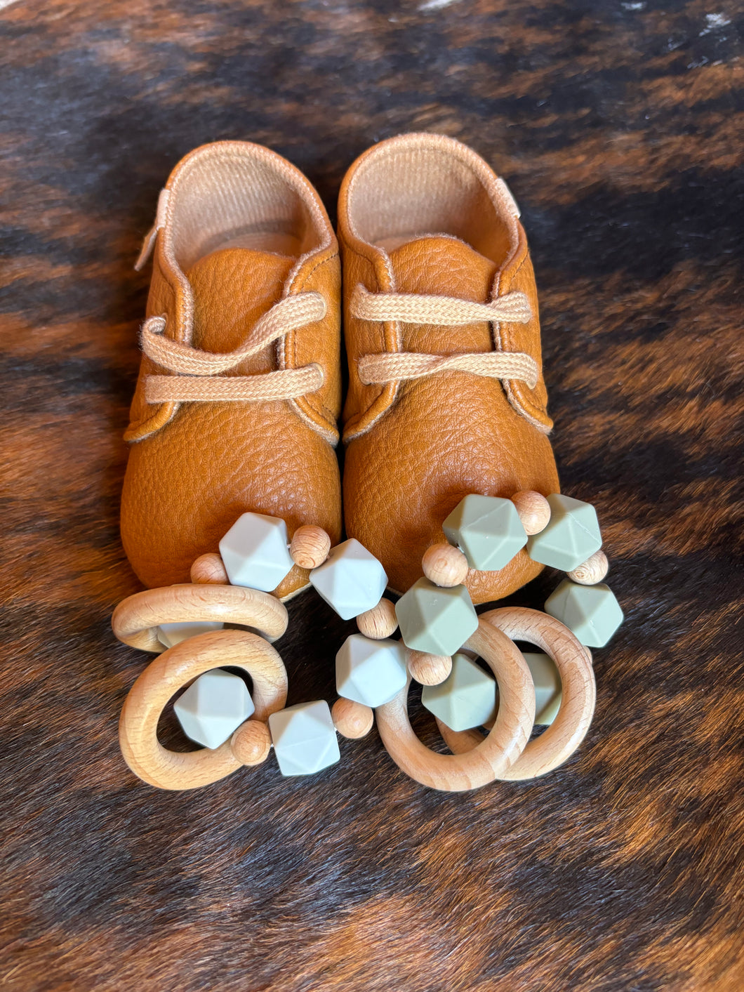 Little Brown Leather Shoes-Size infant 2