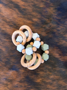 Silicon and Wooden Ring Teether