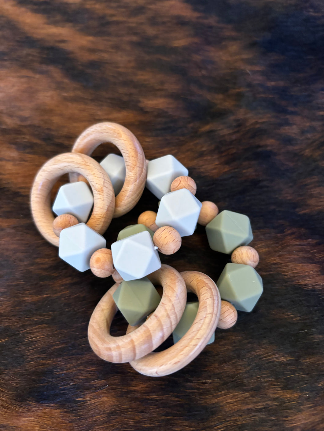 Silicon and Wooden Ring Teether
