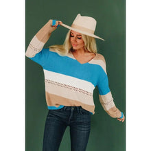 Load image into Gallery viewer, Zoey Knitted Color Block Sweater
