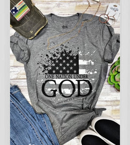 "One Nation Under God" Womens or men’s Tee
