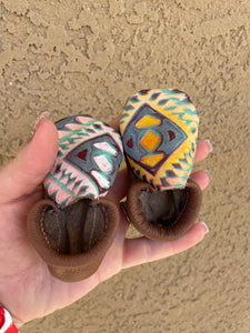 Hand Painted Leather Mocs