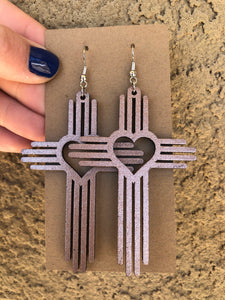 Heart Zia Cross Earrings