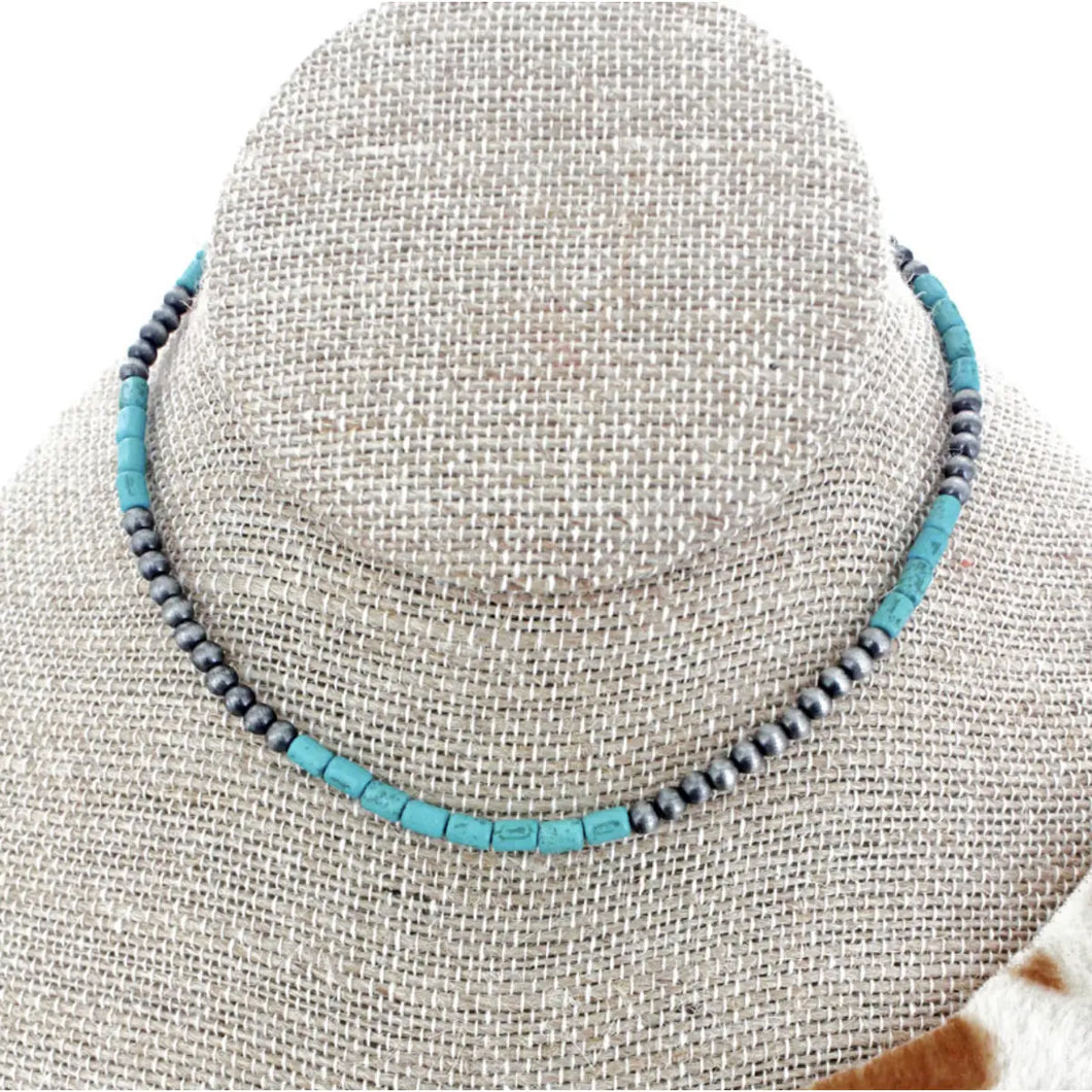 Turquoise and Faux Navajo Choker