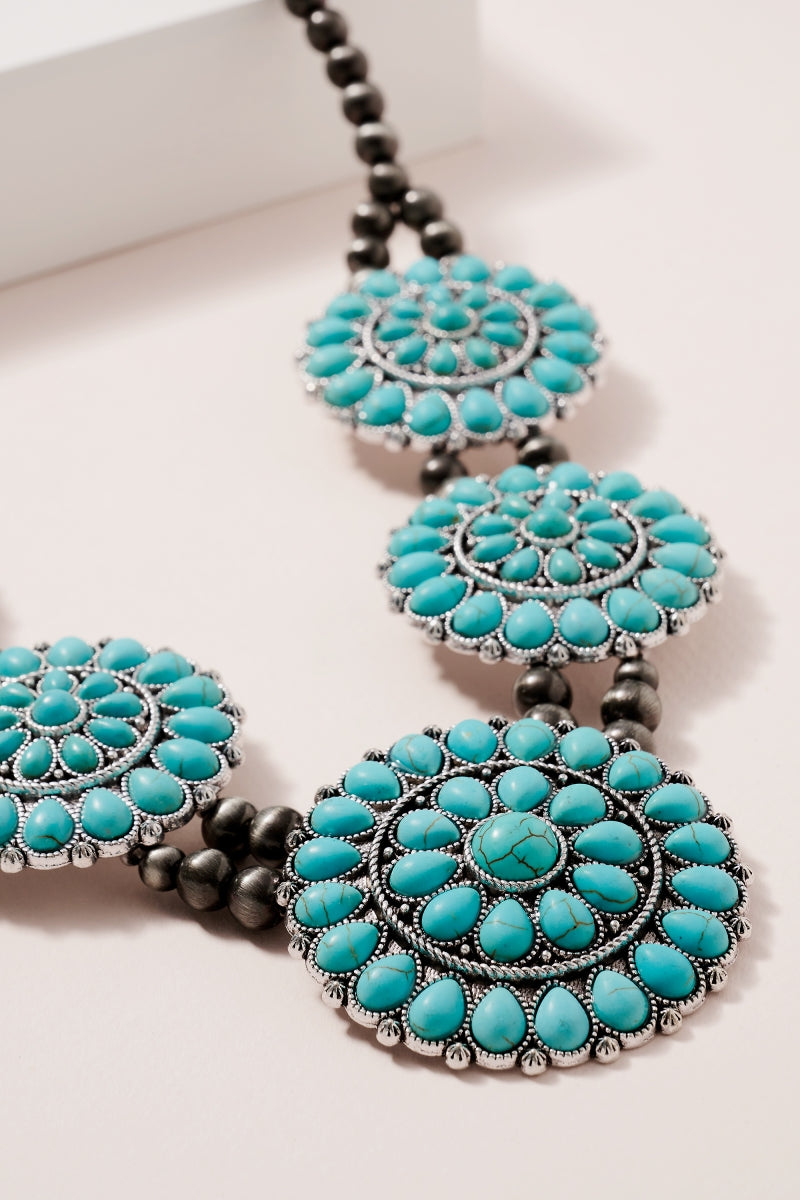 Turquoise Concho Necklace